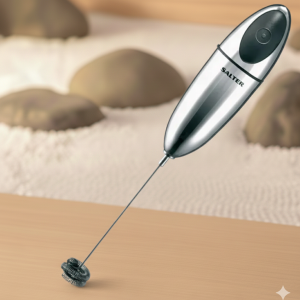 Salter Electronic Milk Frothier with Double Coil Whisk - Chrome